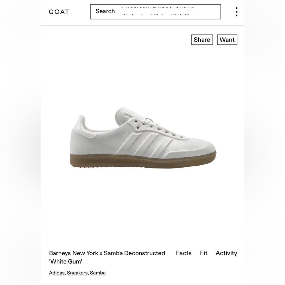 Barneys New York x Samba Deconstructed 'White Gum'